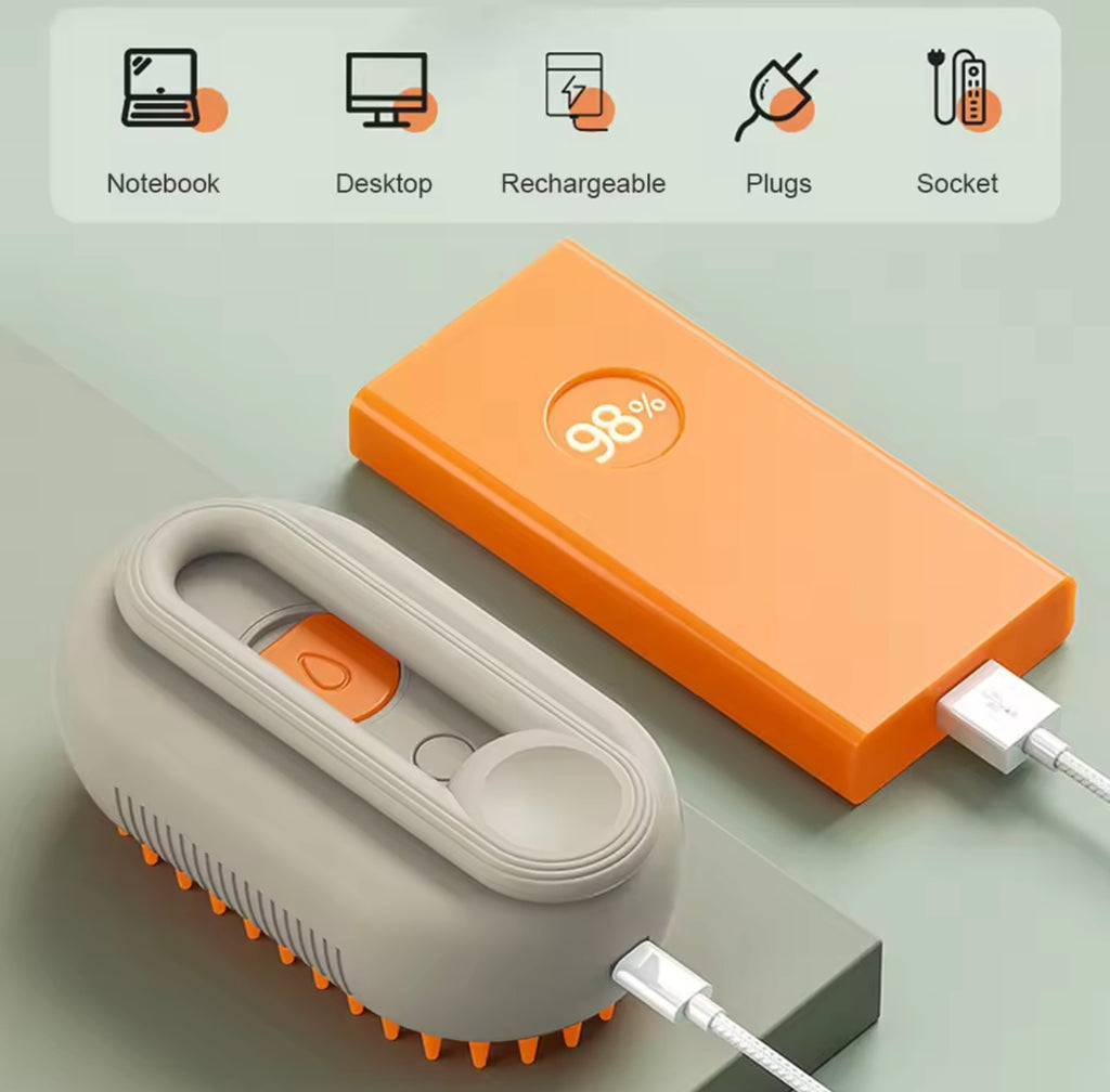 Cat Steam Brush Steamy Dog Brush 3 in 1 Electric Spray Cat Hair Brushes USB Rechargeable Dog Grooming Massage Comb for Pet Hairs